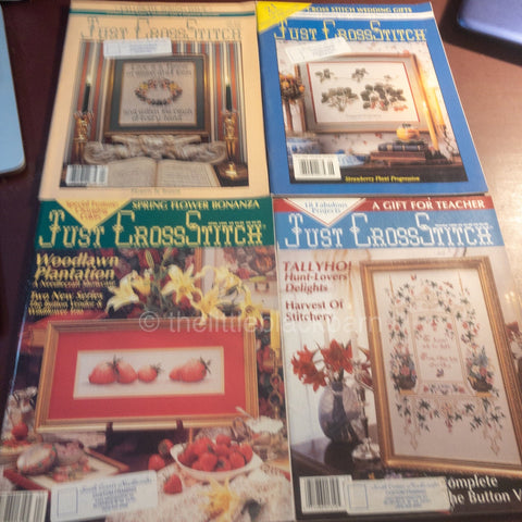 Just Cross Stitch Magazine 1989-90, 4 Issues, Cross Stitch Pattern Magazines