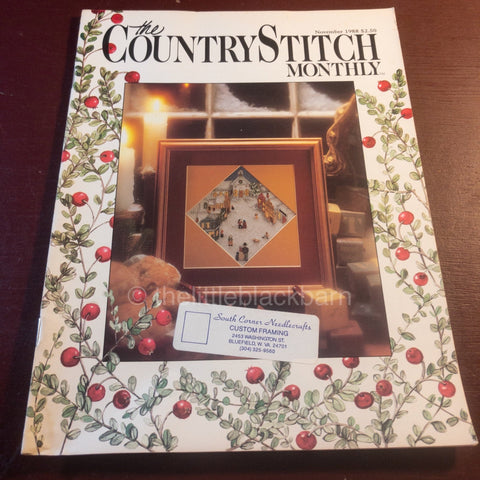 Country Stitch, Magazine, Vintage November 1988, Cross Stitch Patterns