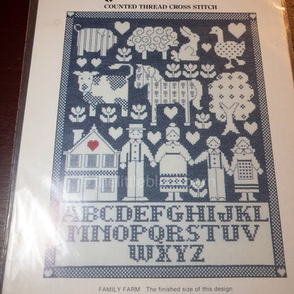 Family Farm, Astor Place, Vintage 1985, Counted Cross Stitch Design