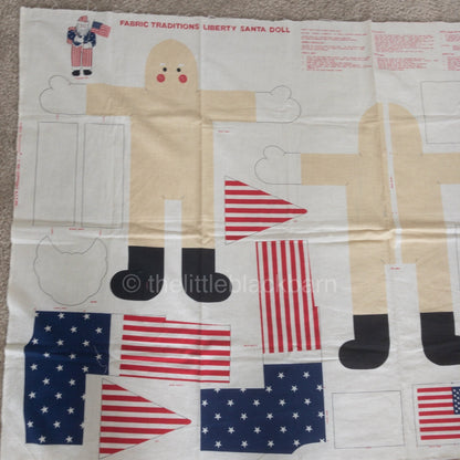 Liberty, Humpty Dumpty 1990 and Santa Doll 1991, Vintage Set of 2, Fabric Panels