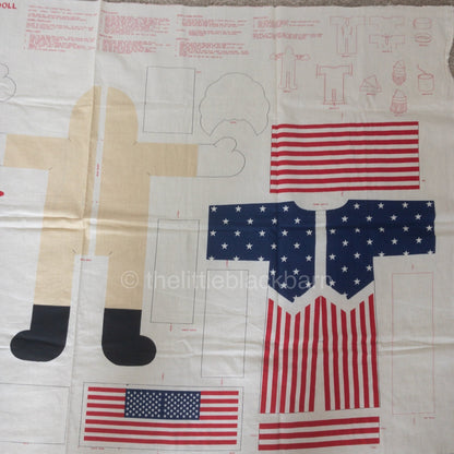 Liberty, Humpty Dumpty 1990 and Santa Doll 1991, Vintage Set of 2, Fabric Panels