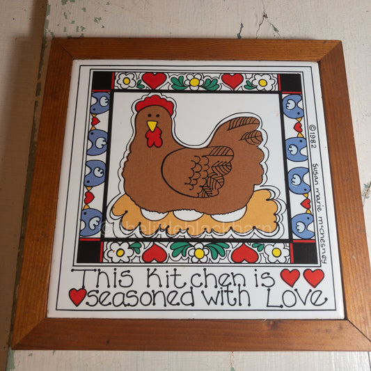 Hen Trivet, Vintage 1982, by Susan Marie McChesney, This Kitchen is seasoned with Love*