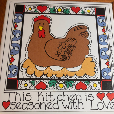 Hen Trivet, Vintage 1982, by Susan Marie McChesney, This Kitchen is seasoned with Love*