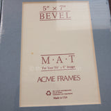 Set of 6, 5 by 7 inch, Bevel mats, Acme Frames, for 3.5 by 5 Image