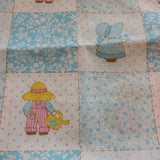 Bonnet Boy and Girl Print, Vintage Fabric, 42 by 13 Inches