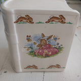 Bunnykins, 1936 Royal Doulton Porcelain Book Bank, approximately 4.5 by 2.75 Inches