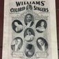 Williams' Colored Singers The World's Greatest Harmonizing Octette, Vintage very rare edition