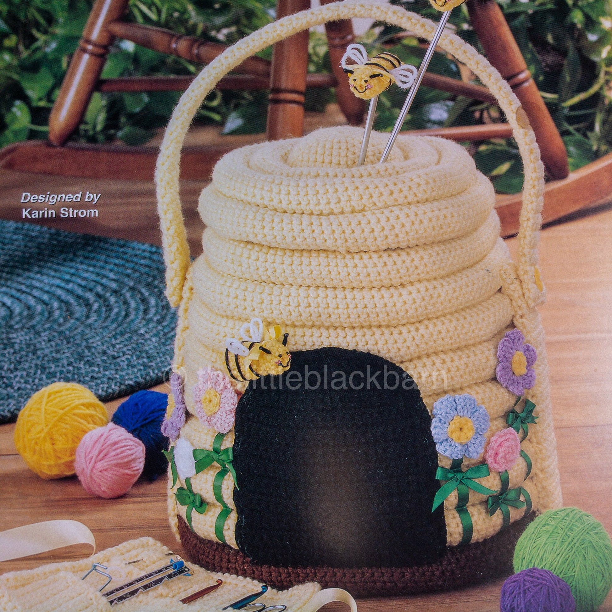 Annie's Attic, Crochet, Beehive, Craft Caddy, Karin Strom, Vintage 1999, Crochet Pattern