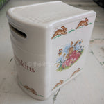 Bunnykins, 1936 Royal Doulton Porcelain Book Bank, approximately 4.5 by 2.75 Inches