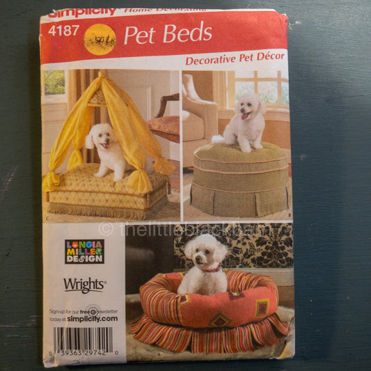 Simplicity Pattern 4187 Pet Beds OOP Sewing Pattern