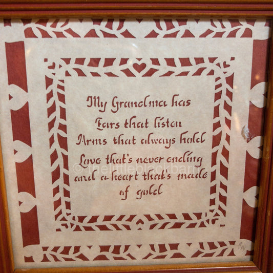 Scherenschnitte, My Grandma has Ears...*, Framed Art Finished Project