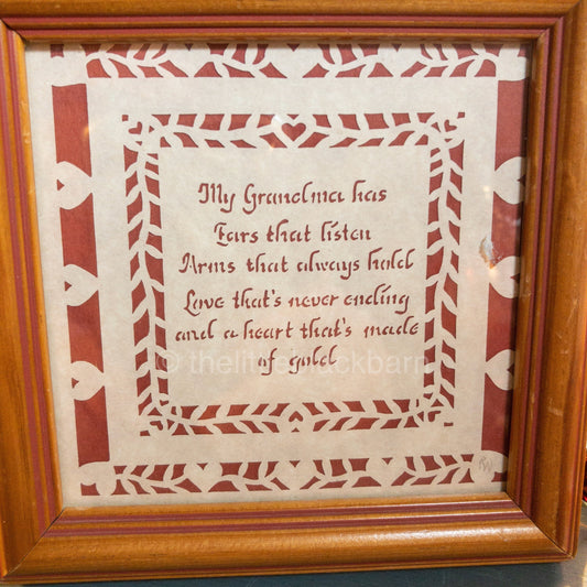 Scherenschnitte, My Grandma has Ears...*, Framed Art Finished Project