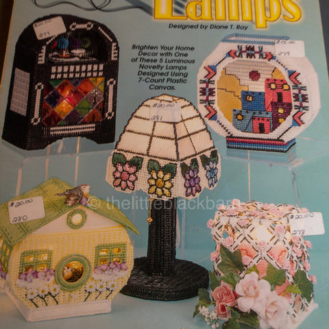 the Needlecraft Shop, Accent Lamps,Diane T Ray Vintage 1998, Plastic Canvas Patterns