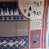 Welcome Winter Snowman Apron Vintage Christmas Fabric Panel