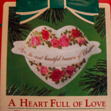 Hallmark, Heart Full Of Love, Bone China, Vintage 1984, Keepsake Ornament, QX4434
