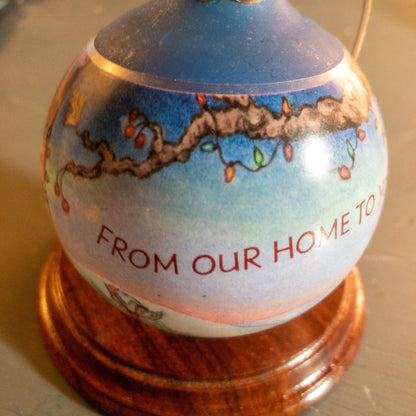 Hallmark, From Our Home To Yours, Dated 1991,. Glass Ball, Keepsake Ornament, QX2287