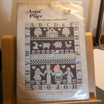 Astor Place, Sunshine Sampler, Vintage 1985, Counted Cross Stitch Kit, Hard To Find, 14 Count Ivory Aida, Brown 898 DMC