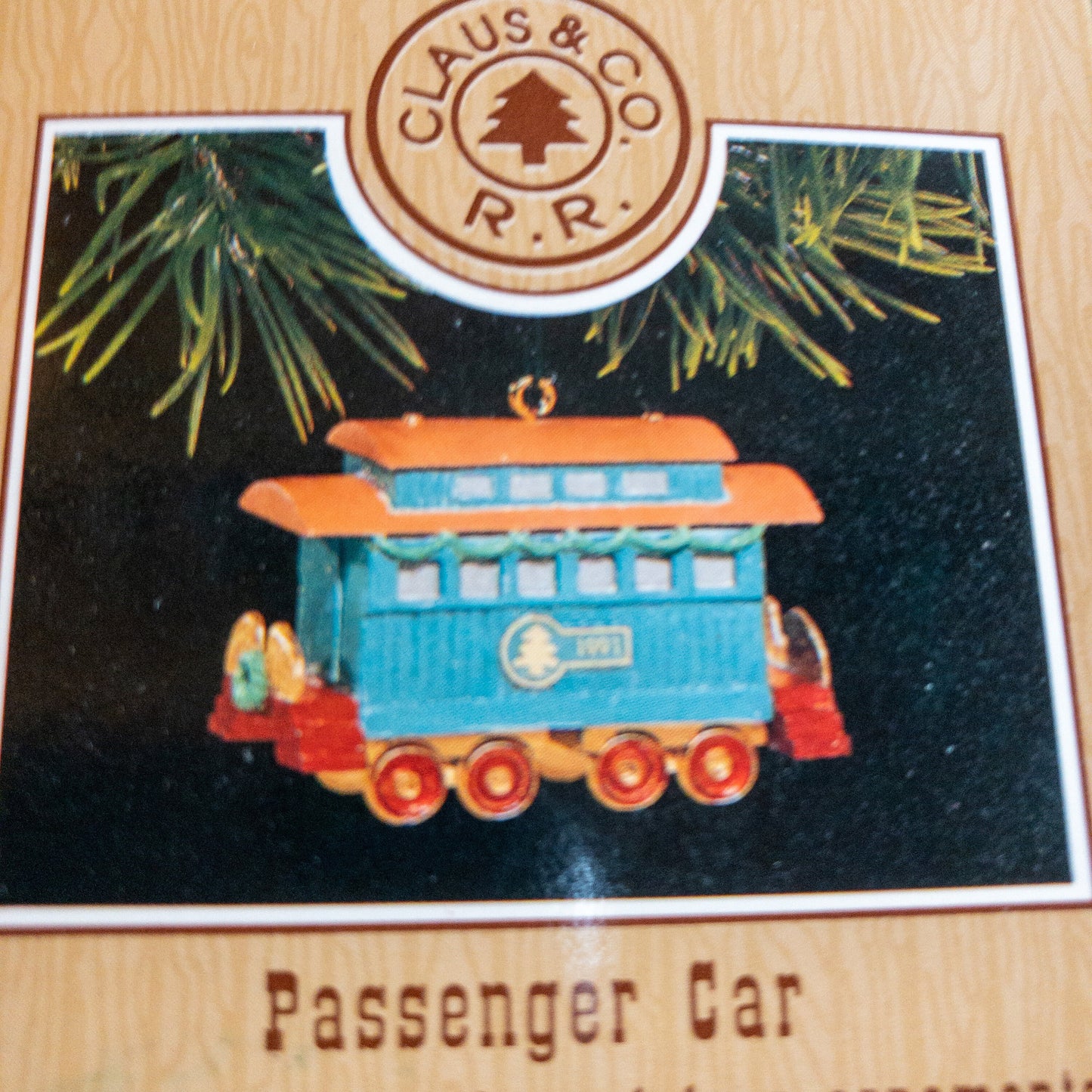 Hallmark, Claus & Co. R.R., Passenger Car, Dated 1991, Keepsake Ornament, XPR9732