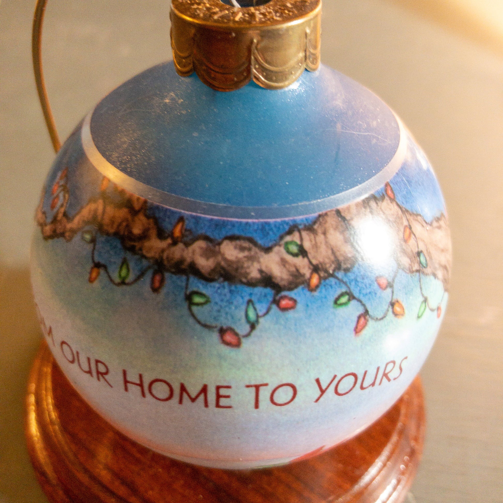 Hallmark, From Our Home To Yours, Dated 1991,. Glass Ball, Keepsake Ornament, QX2287