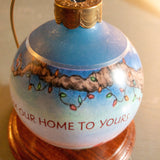 Hallmark, From Our Home To Yours, Dated 1991,. Glass Ball, Keepsake Ornament, QX2287