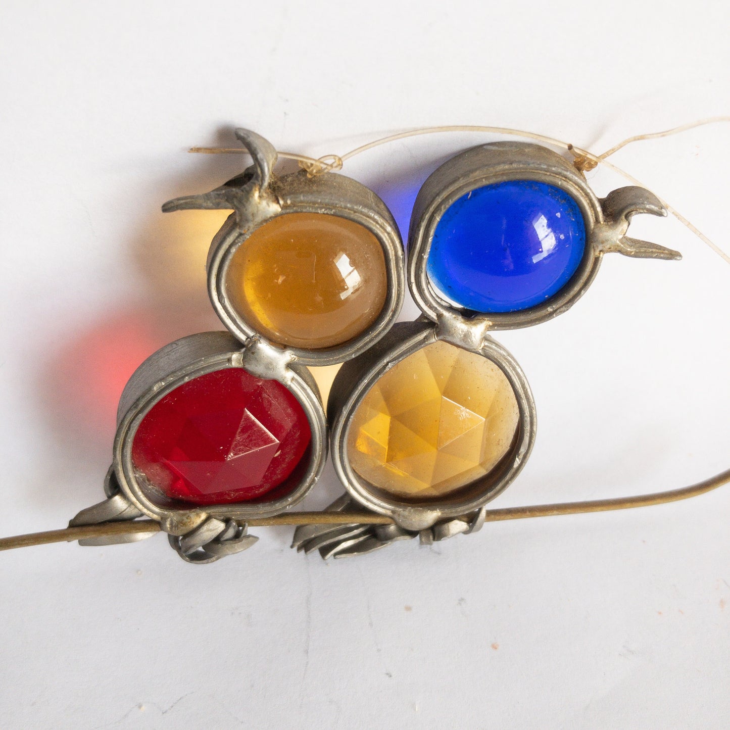 Stained Glass Baby Birds Sitting On A Branch, Ornament