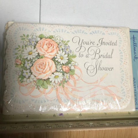 Bridal Shower Invitations, Vintage Set of 8 Cards