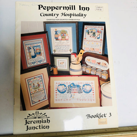 Jeremiah Junction, Peppermill Inn, Country Hospitality, Vintage 1984, Counted Cross Stitch Chart Booklet 3