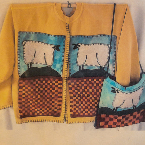The Checkered Past by Raggedy Junction, #276 Sheep, for Sweatshirt Or Pocketbook, Pattern