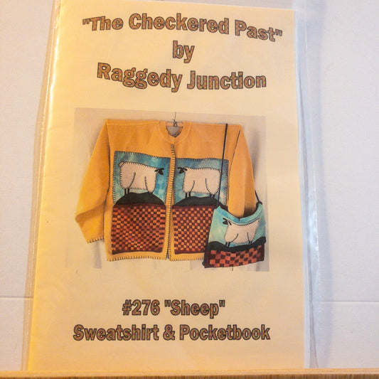 The Checkered Past by Raggedy Junction, #276 Sheep, for Sweatshirt Or Pocketbook, Pattern