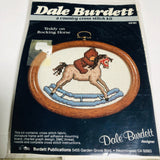 Dale Burdett, Set Of 2, Teddy On Rocking Horse and Red Wagon, Vintage 1985, Counted Cross Stitch Kits*