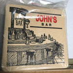 John's Bar, Private Bar, Pack of 6, Vintage Cardboard Coasters*