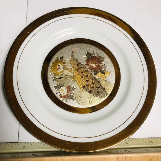 The Art of Chokin, Peacock, Collectible 6.25 Inch Plate