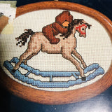 Dale Burdett, Set Of 2, Teddy On Rocking Horse and Red Wagon, Vintage 1985, Counted Cross Stitch Kits*