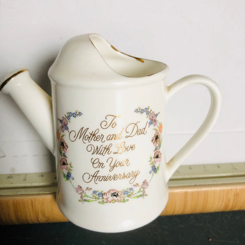Anniversary Gift Miniature Porcelain, Watering Can Vintage 1989 Collectible*