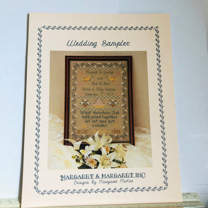 Margaret & Margaret, Wedding Sampler, Vintage 1985, Counted Cross Stitch Chart