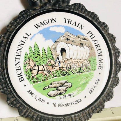 Pennsylvania, Bicentennial Wagon Train, 1976, Pilgrimage Ceramic tile/cast iron trivet
