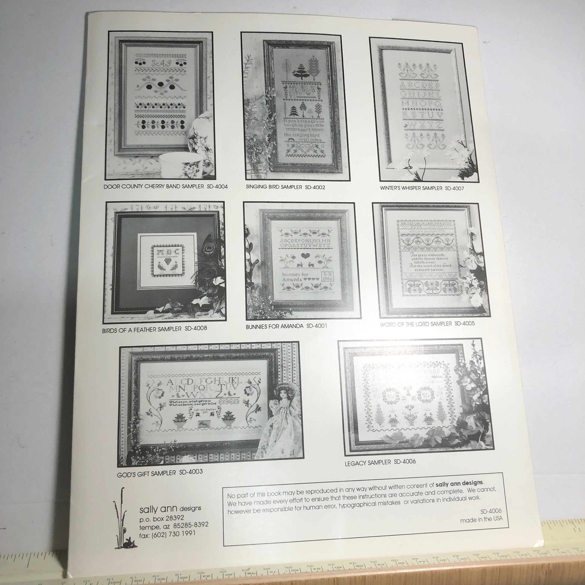 Sally Ann Designs, Legacy Sampler, Vintage 1992 Counted Cross Stitch Chart*