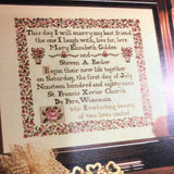 The Heart's Content, Rose Marriage Sampler, Vintage 1990, Counted Cross Stitch Chart