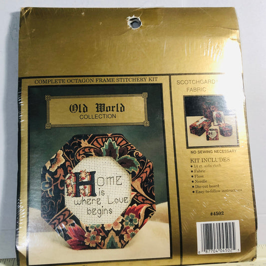 Another Look, Old World Collection, Stitchery Kit , Complete with Octagon Frame Materials, Cross Stitch Kit