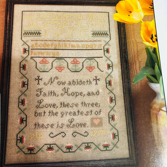 Heartwarming Samplers, Faith, Hope & Love Sampler, Item 03, Vintage 1990, Counted Cross Stitch Chart