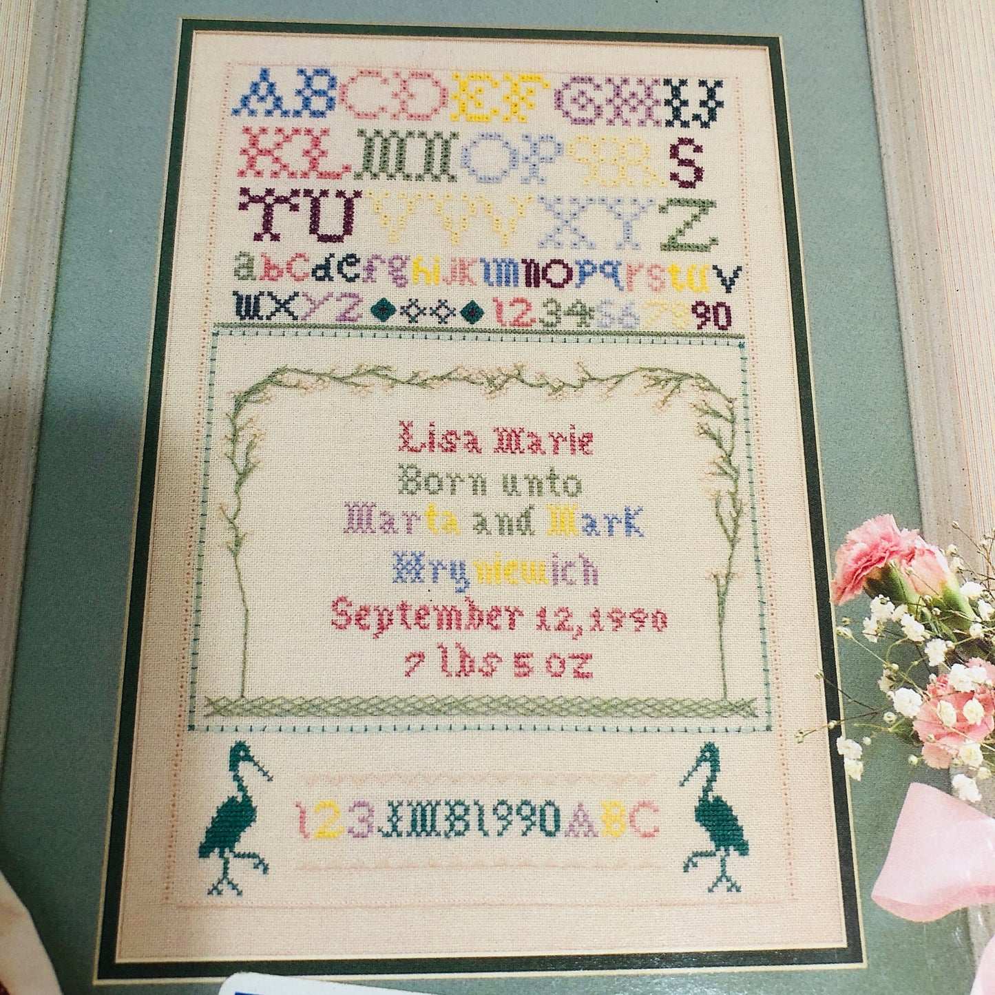 Commuter Creations, Baby's Breath Sampler, Vintage 1991, Counted Cross Stitch Chart*