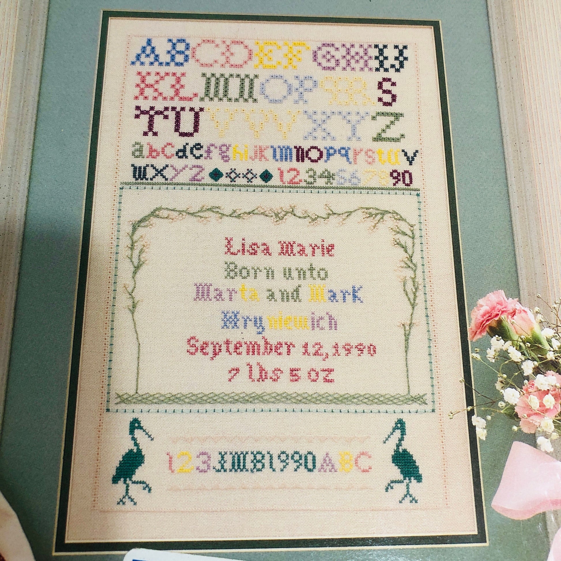 Commuter Creations, Baby's Breath Sampler, Vintage 1991, Counted Cross Stitch Chart*