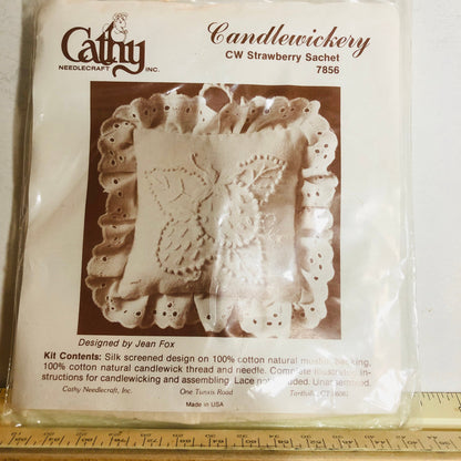 Choice of 2, Cathy Needlecraft, Candlewicking Teddy Bear, or Strawberry Sachet Kits