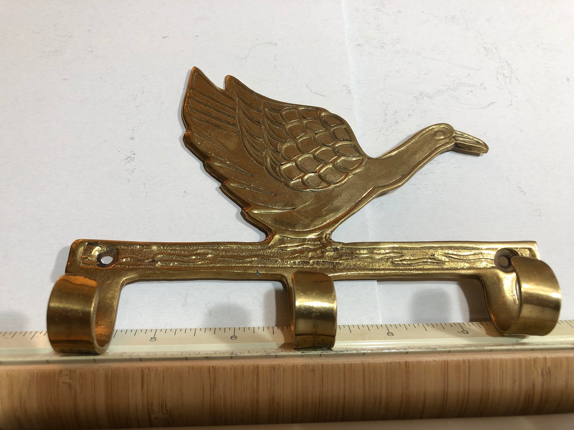 Limkin/Wild Bird, Triple Hook Brass Wall Hanger