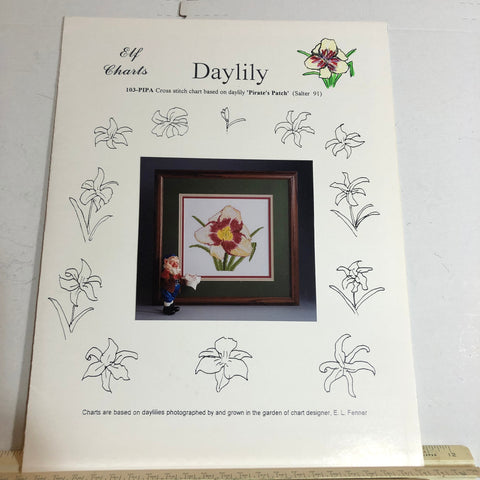 Elf Charts, Daylily, Pirate's Patch, Vintage 2000, Counted Cross Stitch Chart