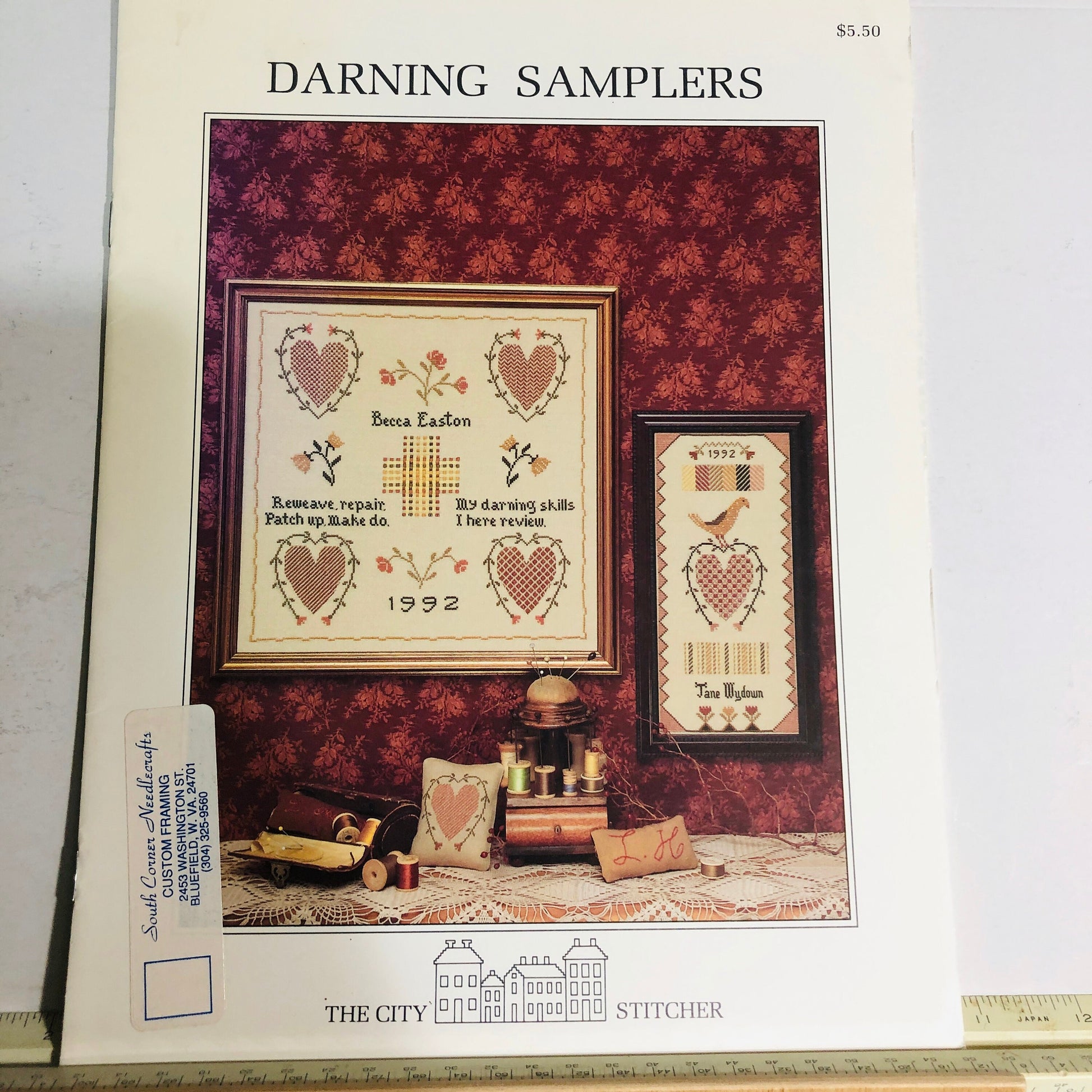 The City Stitcher, Set of 2, Prairie Farm, and Darning Samplers, Vintage 1988,1992, Counted Cross Stitch Charts*