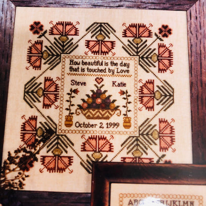 Hillside Samplings, The Marriage Sampler, HS-45, Vintage 1999, Counted Cross Stitch Chart