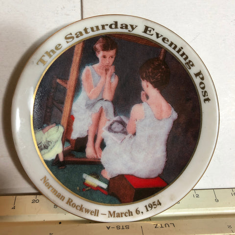 Norman Rockwell, "Girl At The Mirror", The Saturday Evening Post, March 6th 1954, Collectible Mini Plate