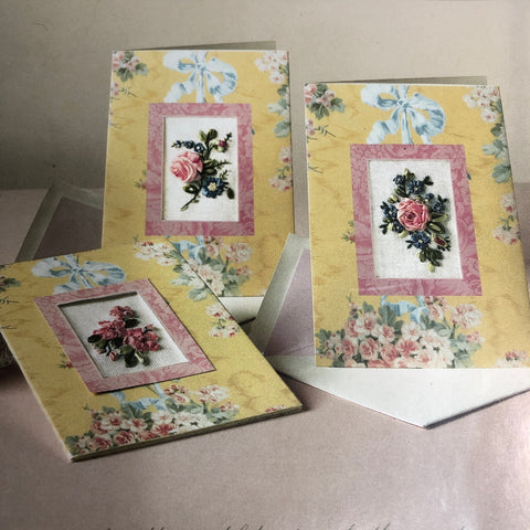 Bucilla, Anna  Griffin, Floral Gardens, 3 Cards in Package, 2003 Cross Stitch Card Kit
