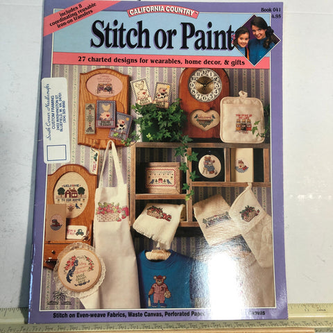 California Country, Stitch or Paint, 27 Charted Designs, Vintage 1991, Design Booklet*